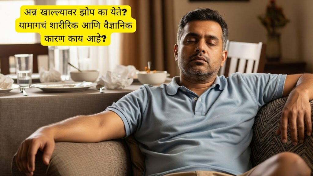 जेवणानंतर सेरोटोनिन आणि मेलाटोनिनची भूमिका, झोप वाढवणारे अन्न पदार्थ, पचनक्रियेमुळे ऊर्जा कमी होणं इन्सुलिन आणि झोप येण्याचा संबंध मोठ्या जेवणांनंतर जास्त झोप येणे ट्रिप्टोफॅनचं झोपेवर होणारा परिणाम